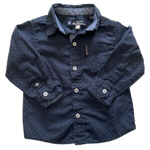 The Original BEN SHERMAN Long Sleeve Oxford Shirt Preppy Blue Toddler Sz 18m